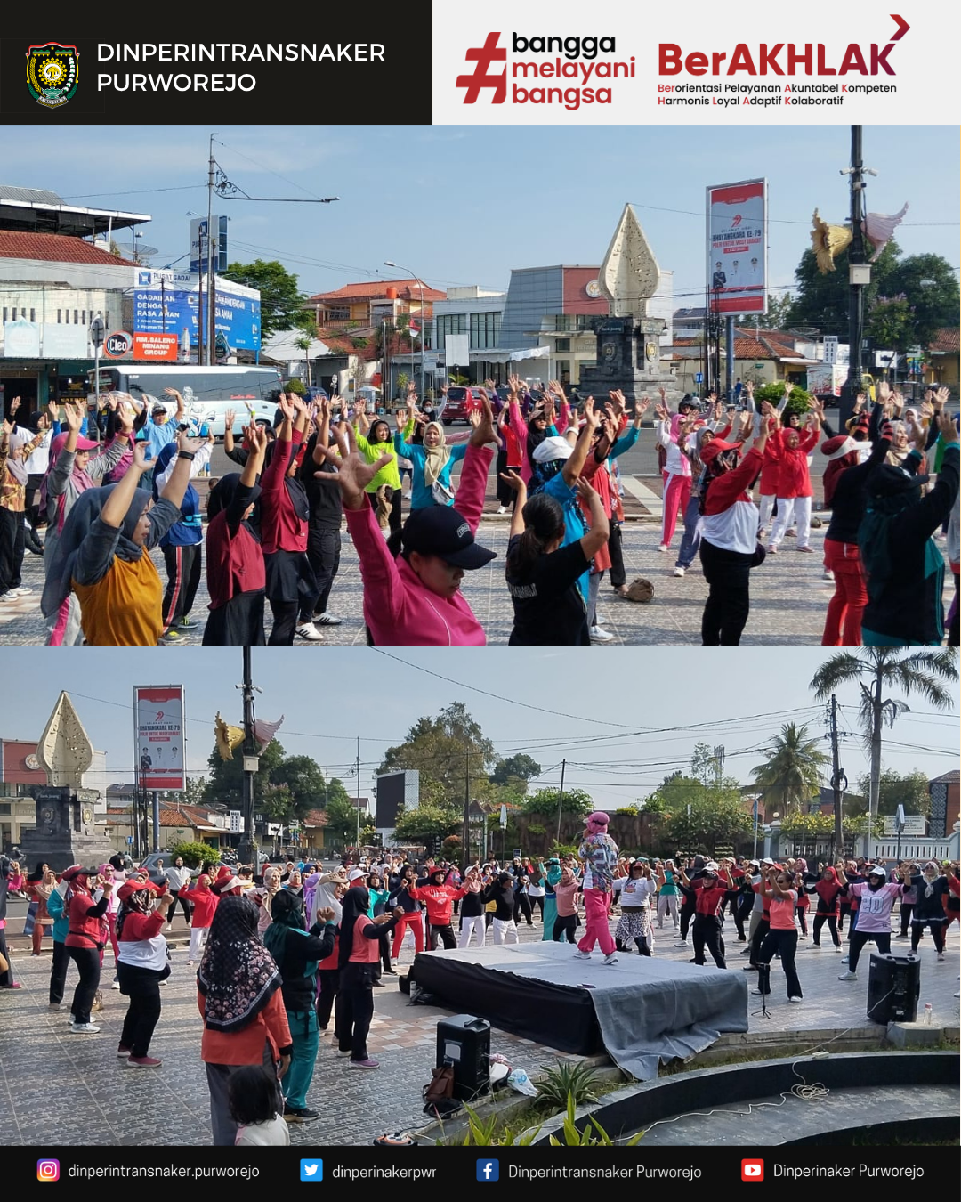 Semarak Hari Batik Nasional 2025: Ratusan Warga Padati Alun-alun Purworejo untuk Senam Bersama