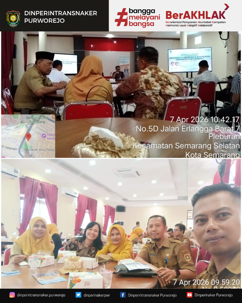 Dorong Kesejahteraan Pekerja, Dinperintransnaker Purworejo Ikuti Sosialisasi Program Strategis