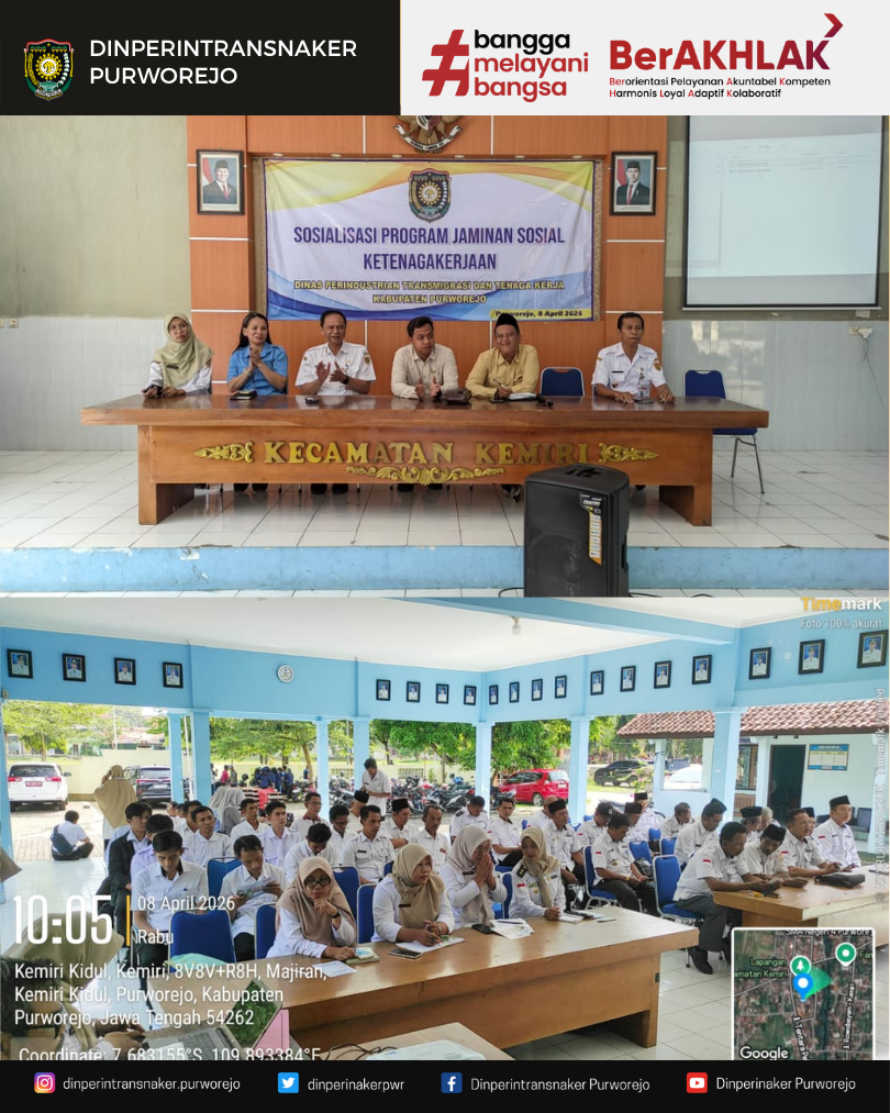 Dinperintransnaker Purworejo Gelar Sosialisasi Program Jamsostek di Kecamatan Kemiri