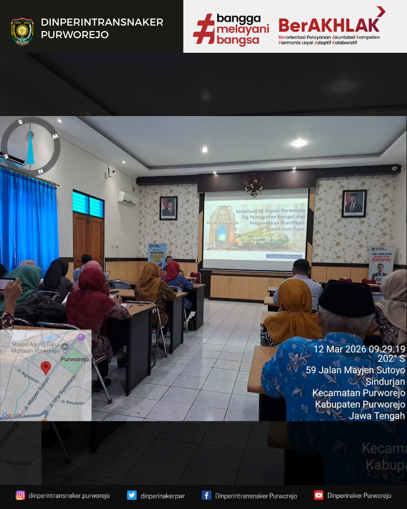 Inspektorat Purworejo Gelar Sosialisasi Pencegahan Gratifikasi Hari Raya bagi Perangkat Daerah