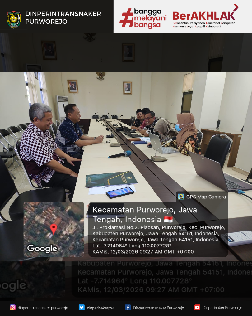 Dipimpin Kepala Dinperintransnaker, Tim P3DN Purworejo Bahas Kuesioner Pemeriksaan BPKP
