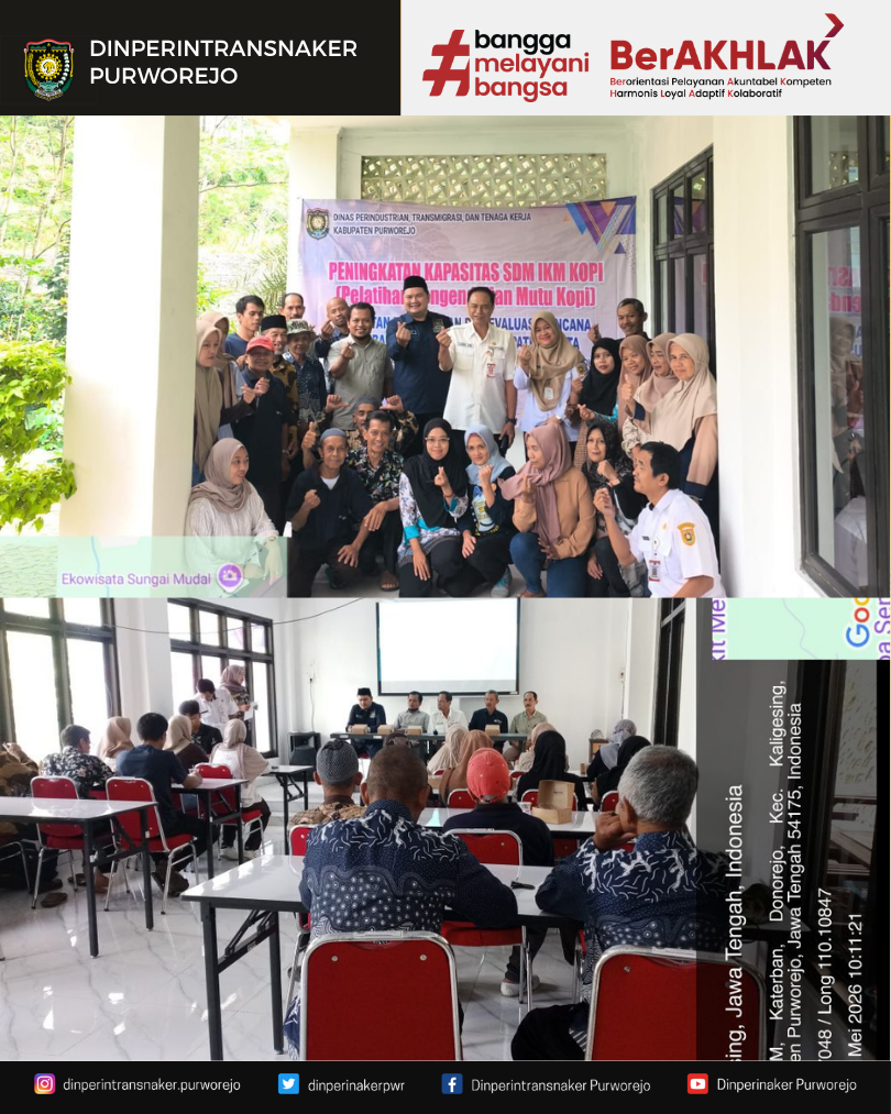 Penguatan Mutu Produk, Dinperintransnaker Purworejo Gelar Bimtek IKM Kopi