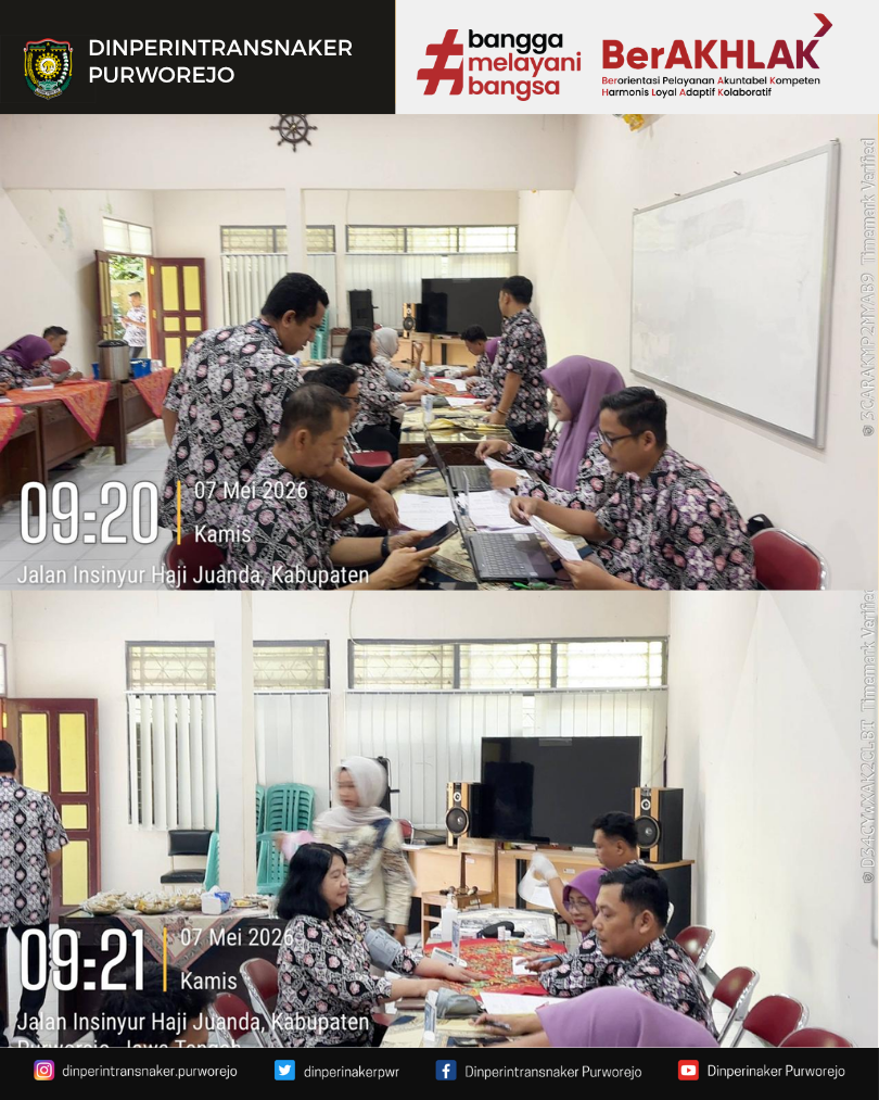 Kolaborasi dengan Puskesmas, Dinperintransnaker Adakan Pemeriksaan Kesehatan Gratis