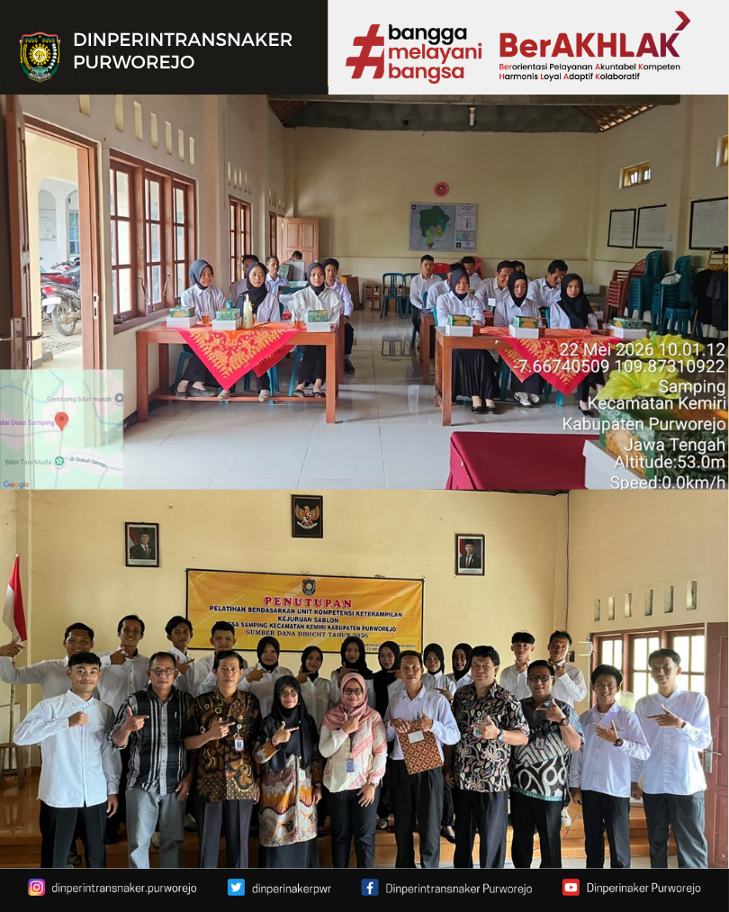 Pelatihan Sablon Digital Selama 20 Hari Resmi Ditutup di Balai Desa Samping