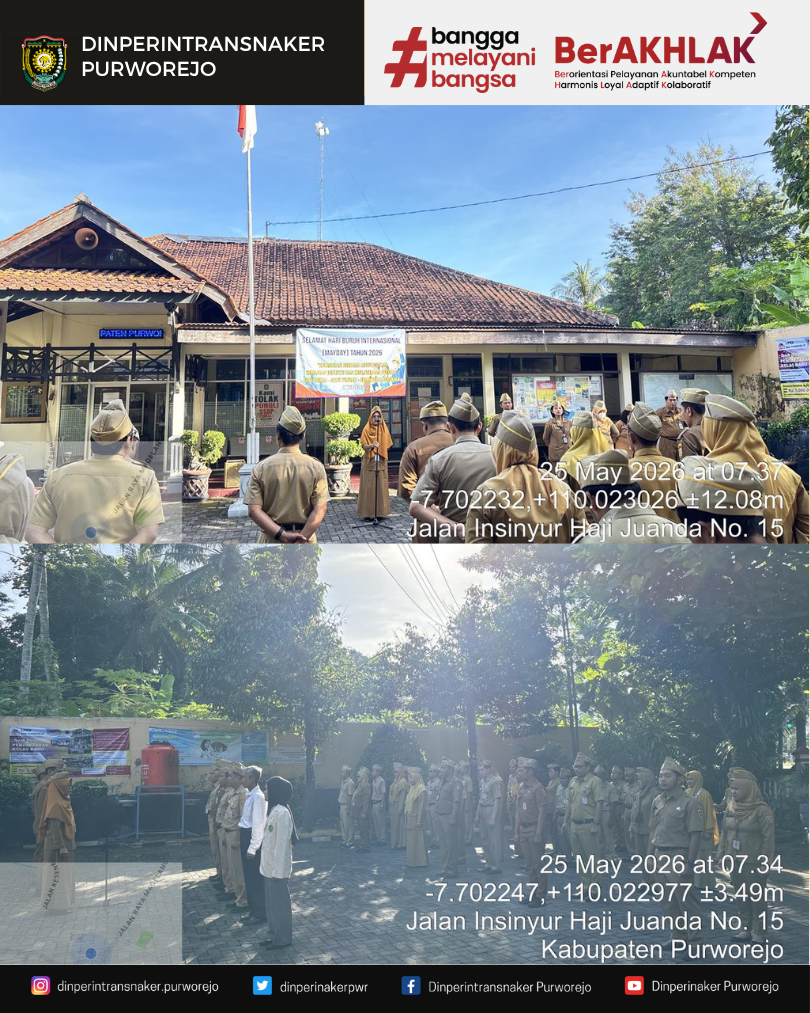 UPT BLK Purworejo Laporkan Perkembangan Pelatihan pada Apel Pagi Dinperintransnaker
