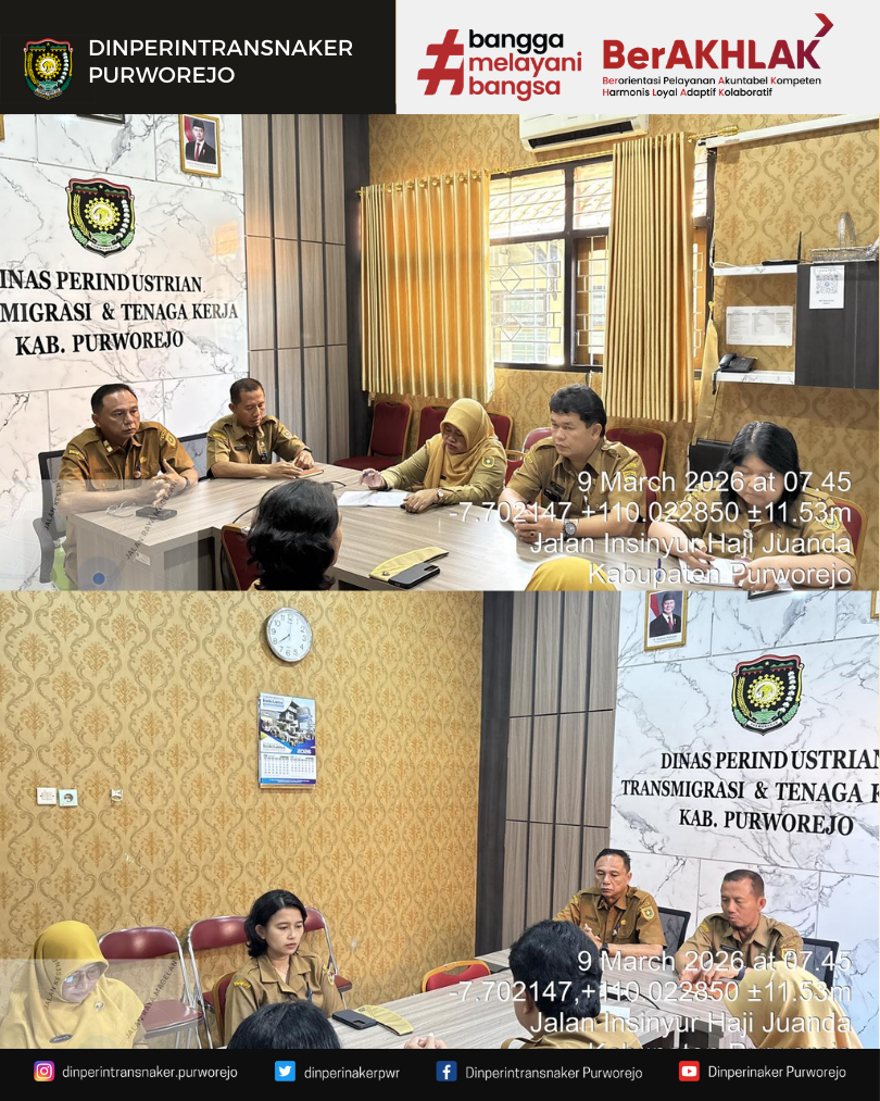 Kepala Dinperintransnaker Purworejo Pimpin Rapat Koordinasi Persiapan Kegiatan Minggu Kedua Maret 2026