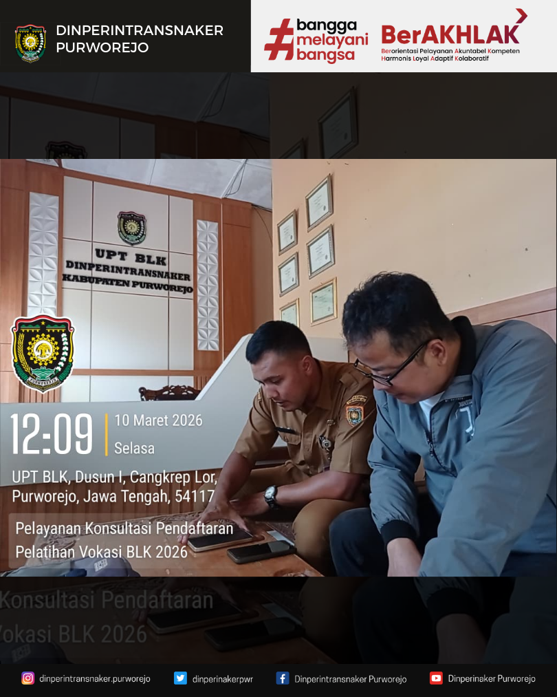 BLK Purworejo Buka Layanan Konsultasi Pendaftaran Pelatihan Vokasi Melalui Aplikasi Skillhub Kemnaker