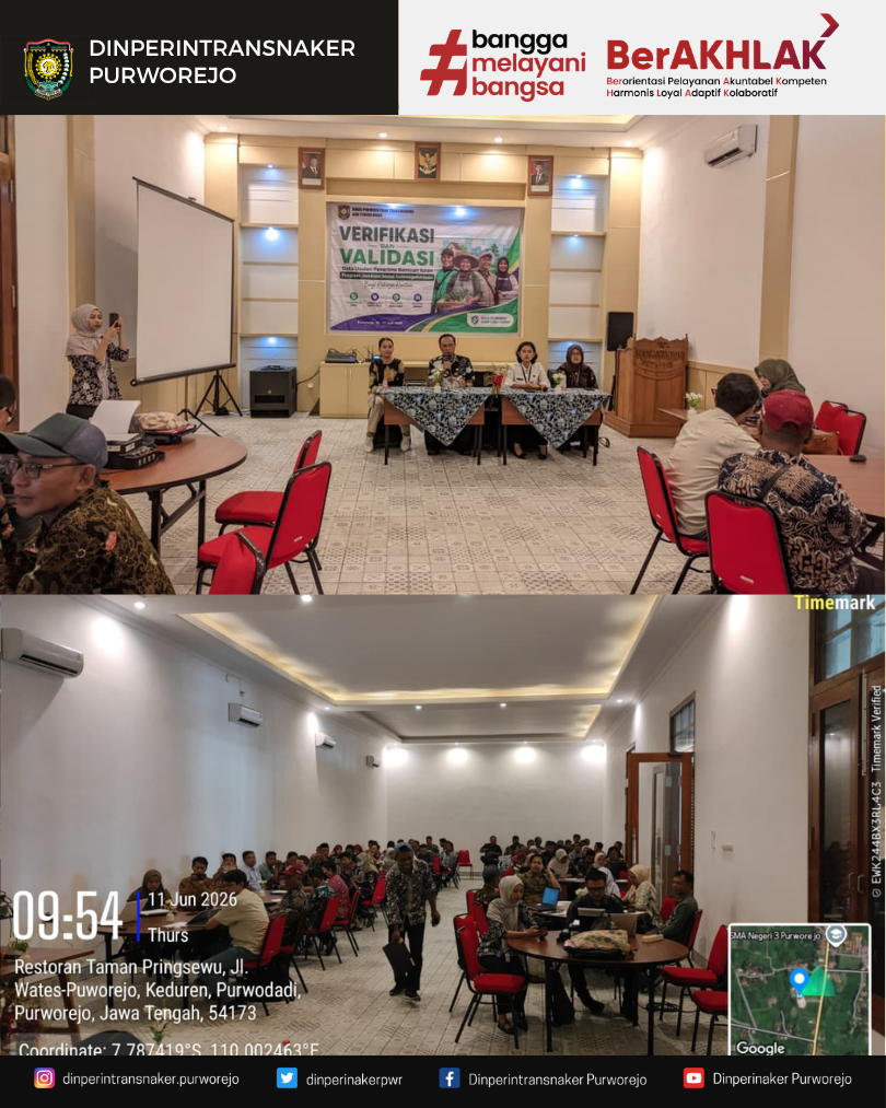 Verifikasi dan Validasi Data Usulan Penerima Bantuan Iuran Program Jamsostek Digelar di Purworejo