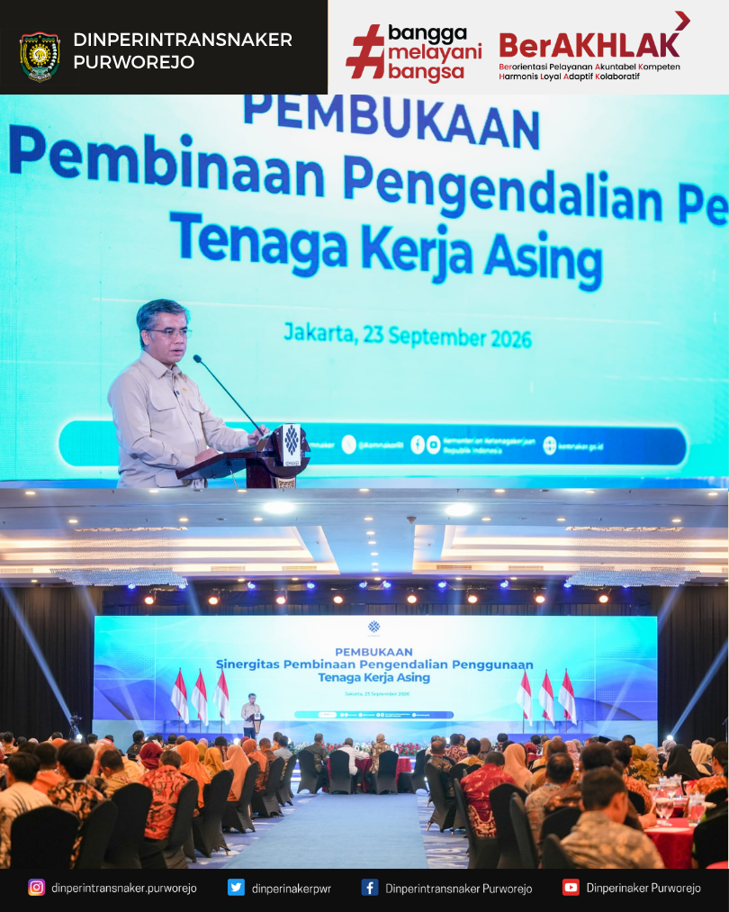 Keikutsertaan dalam acara Sinergitas Pembinaan Pengendalian Penggunaan Tenaga Kerja Asing Melalui Aplikasi TKA Online